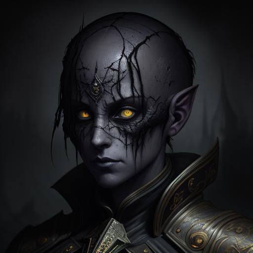 Eerie Bald Nosferatu in Dark Fantasy Style