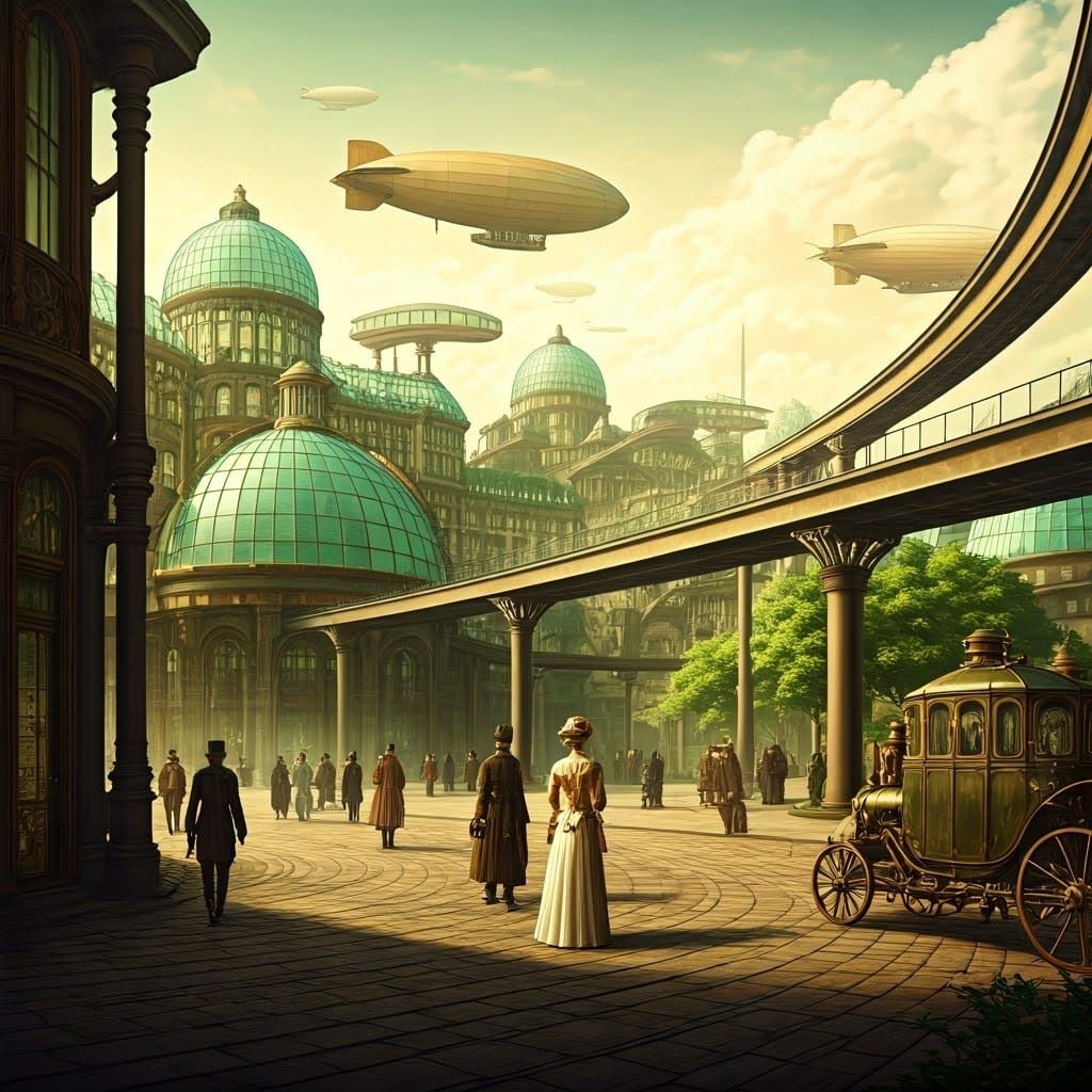 Victorian Futurism Cityscape Reimagined