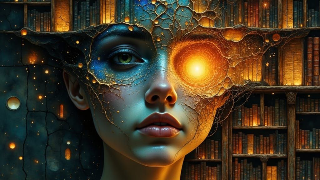 Face Absorbing Wisdom in Luminous Library