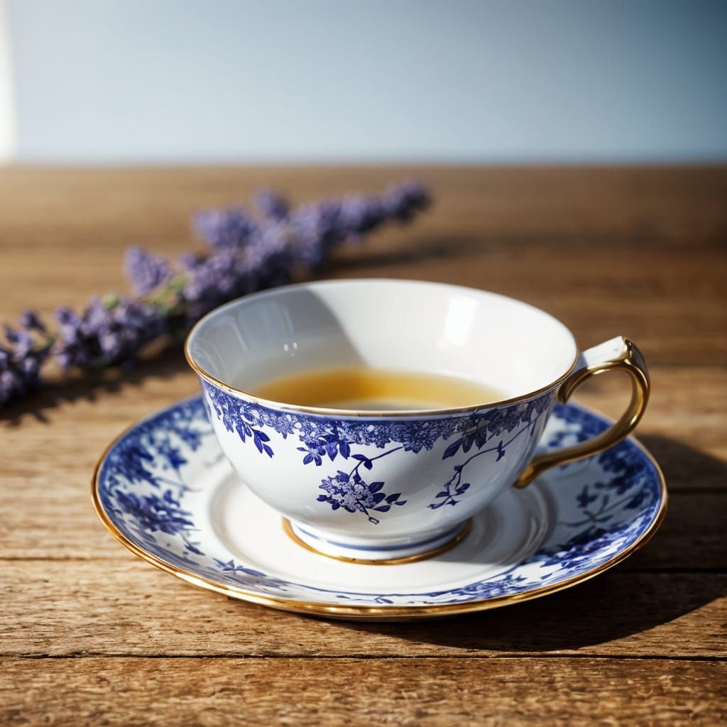 Lavender Tea Still Life in Film Photography Style