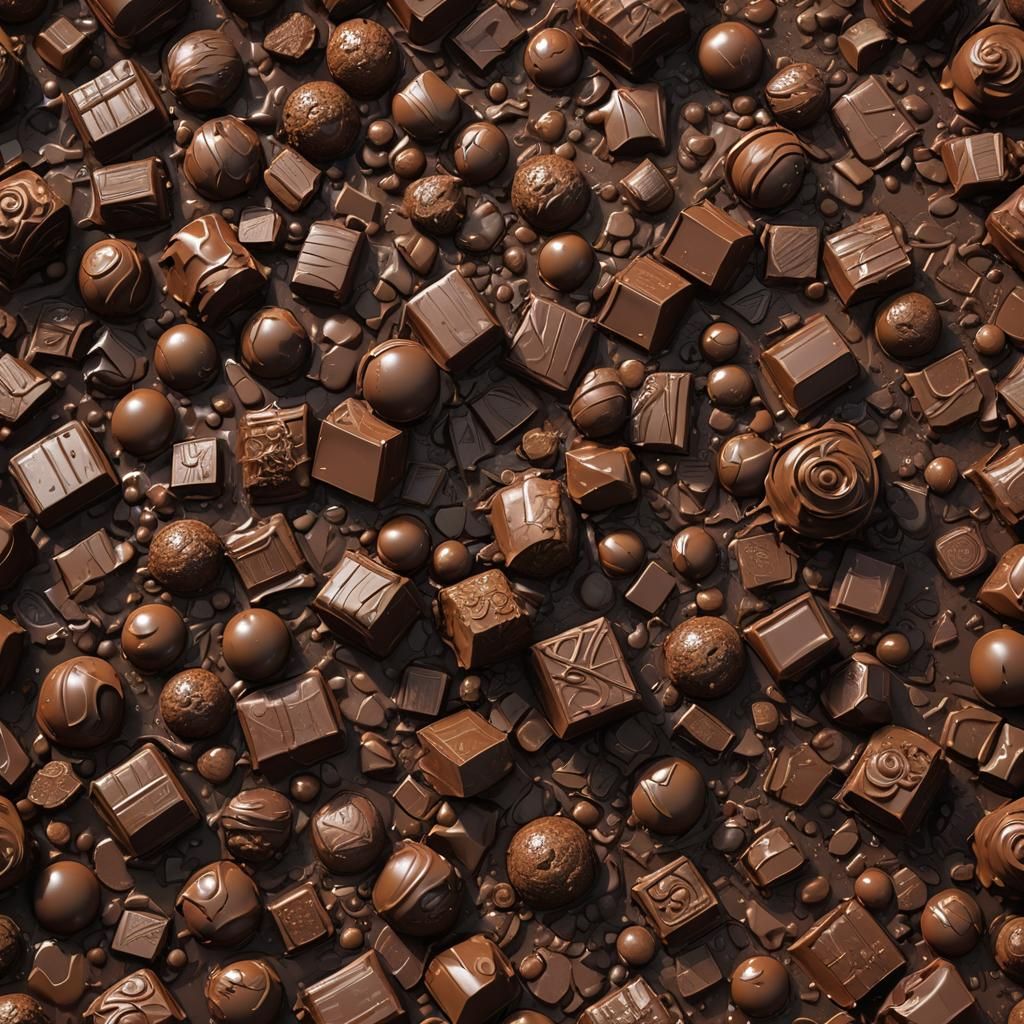 Detailed Matte Painting of Chocolate in Deep Color