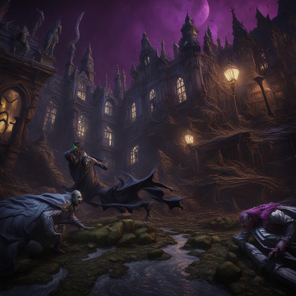 Beetlejuice vs Batman: Detailed Fantasy Concept Art