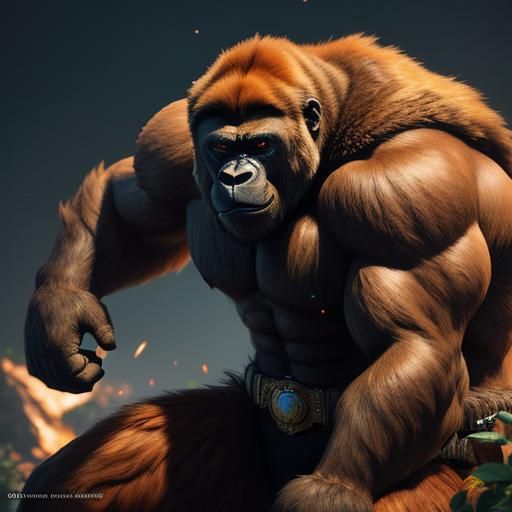 Muscular Orange Tabby Cat in 3D Digital Art