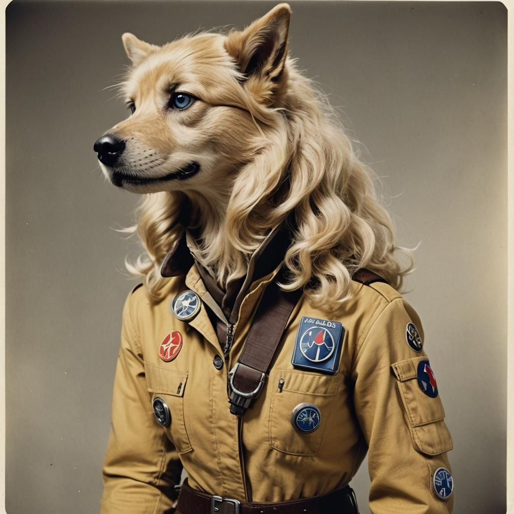 1940s Photo of Canine Star Wars Pilot
