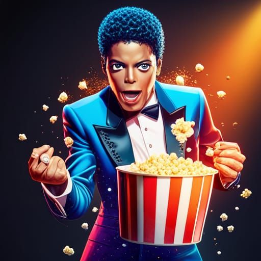 Michael Jackson Popcorn Art: 3D Splash Paint Render
