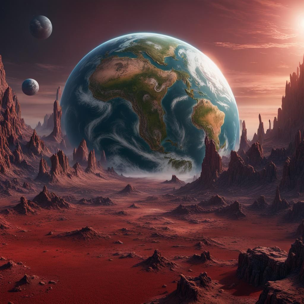 War-Torn Planet Earth: Detailed Matte Painting