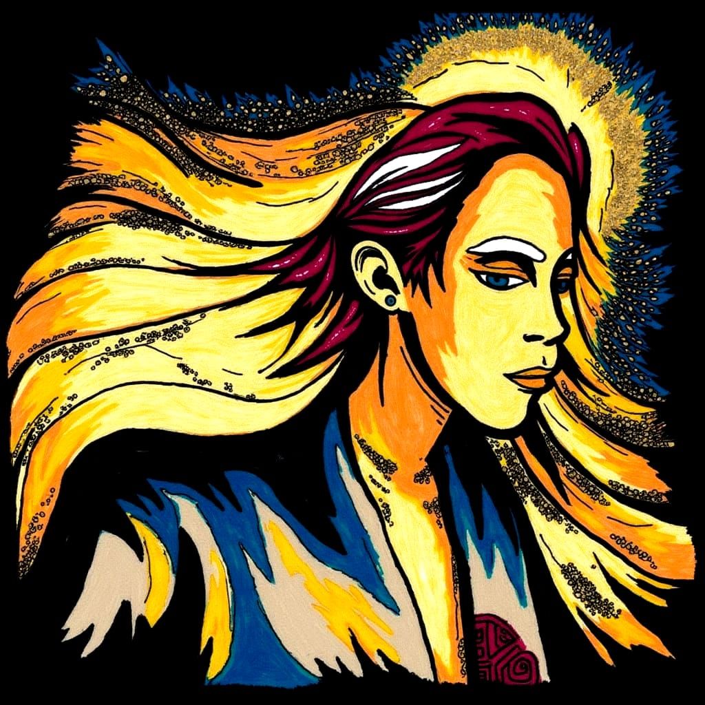 Vibrant Yellow Abstract Painting with Impasto Texture