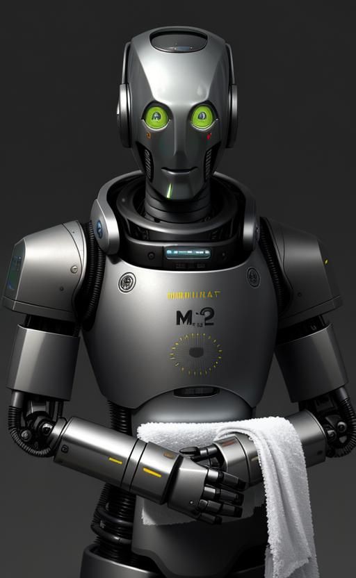 Depressed Robot with Towel: Hitchhiker's Guide Art