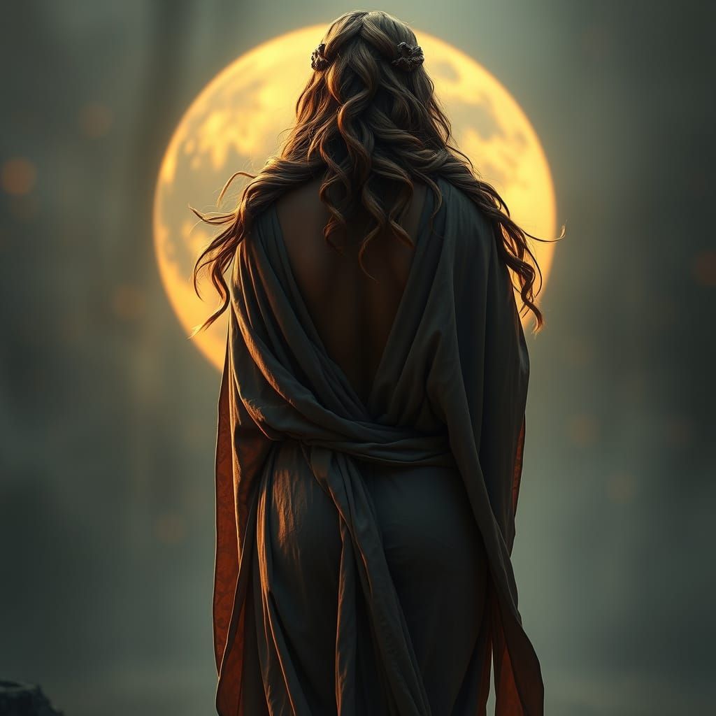 Goddess in Flowing Robes, Pinup Style