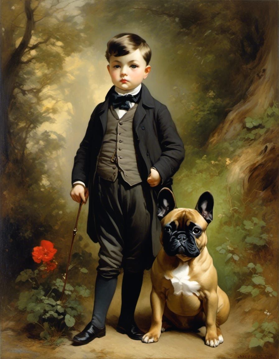 A Boy and his French Bulldog