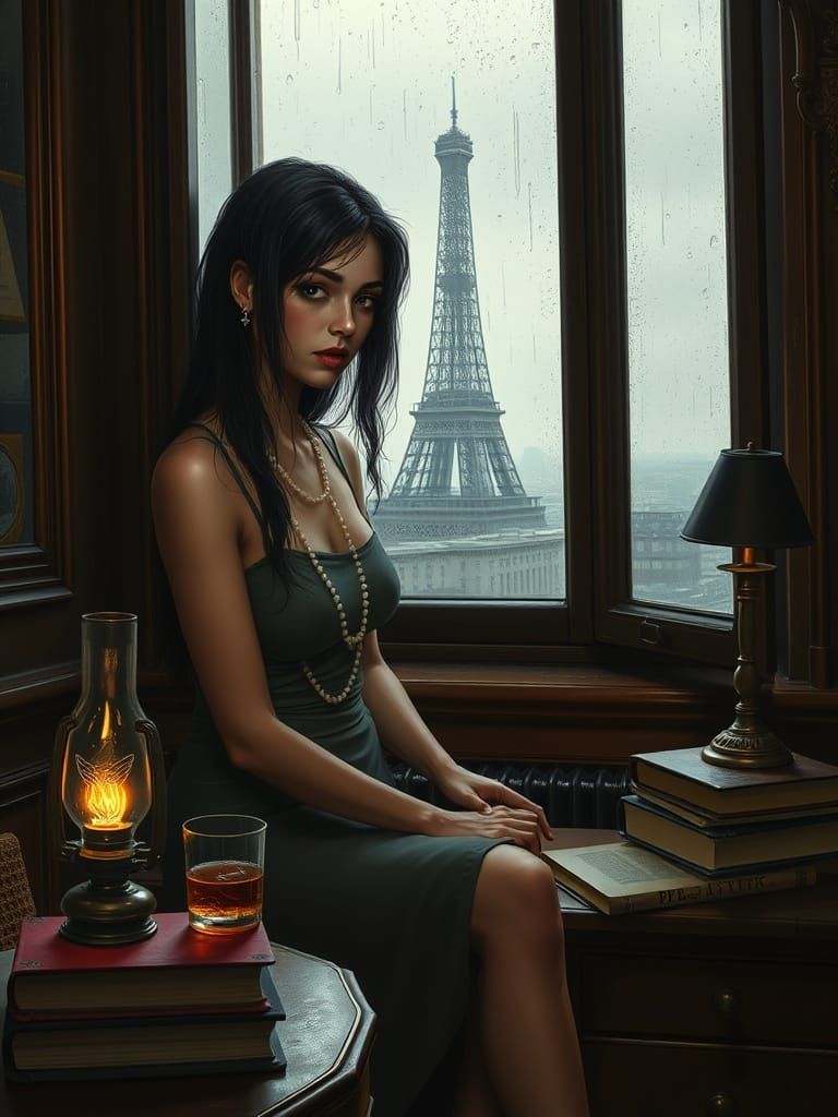 Latina in Paris Apartment, Cinematic Lighting