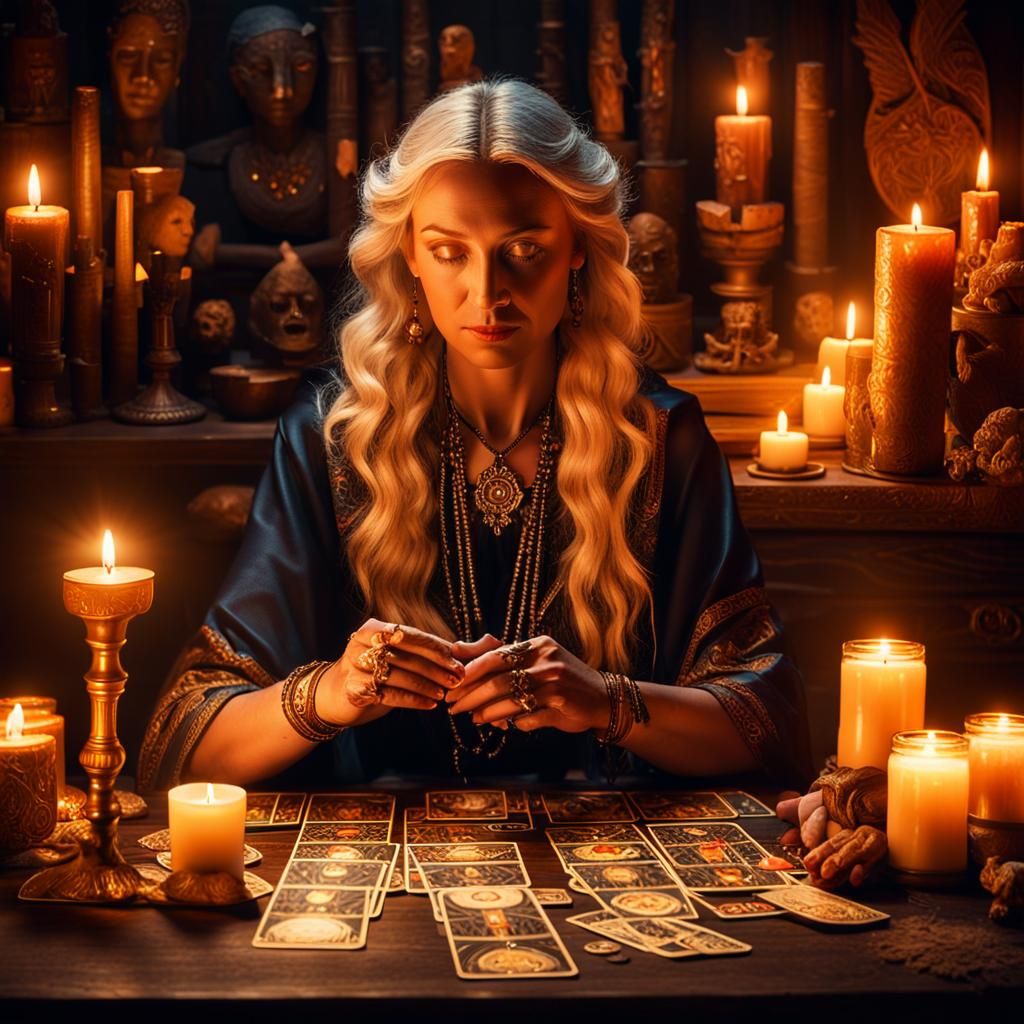Mystical Blonde Phoenix Tarot Reader Portrait