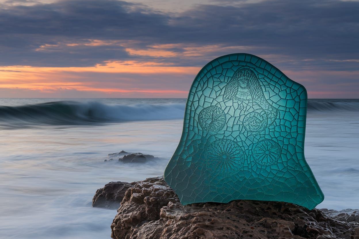 Mystical Artifact from Another Era Sea-Glass Enhanced by Wav...