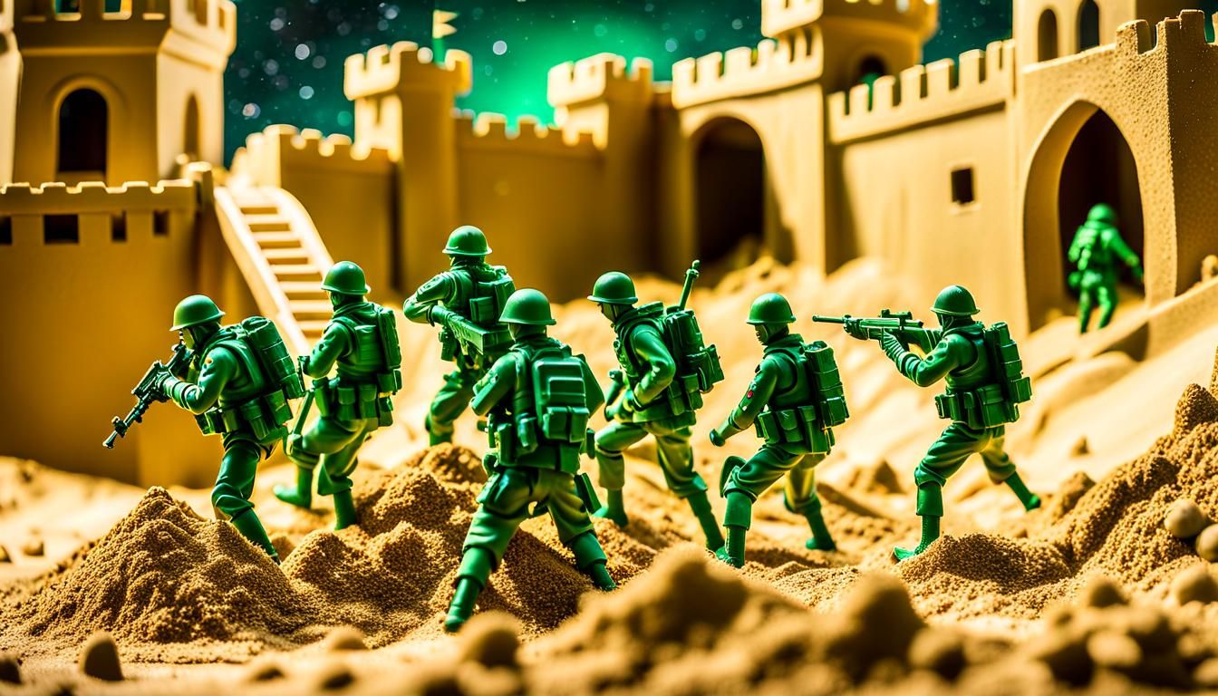 Green Army Men Conquer the Sandbox Fortress