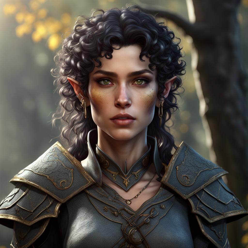 Half Elf Ranger in Detailed Matte Painting Style