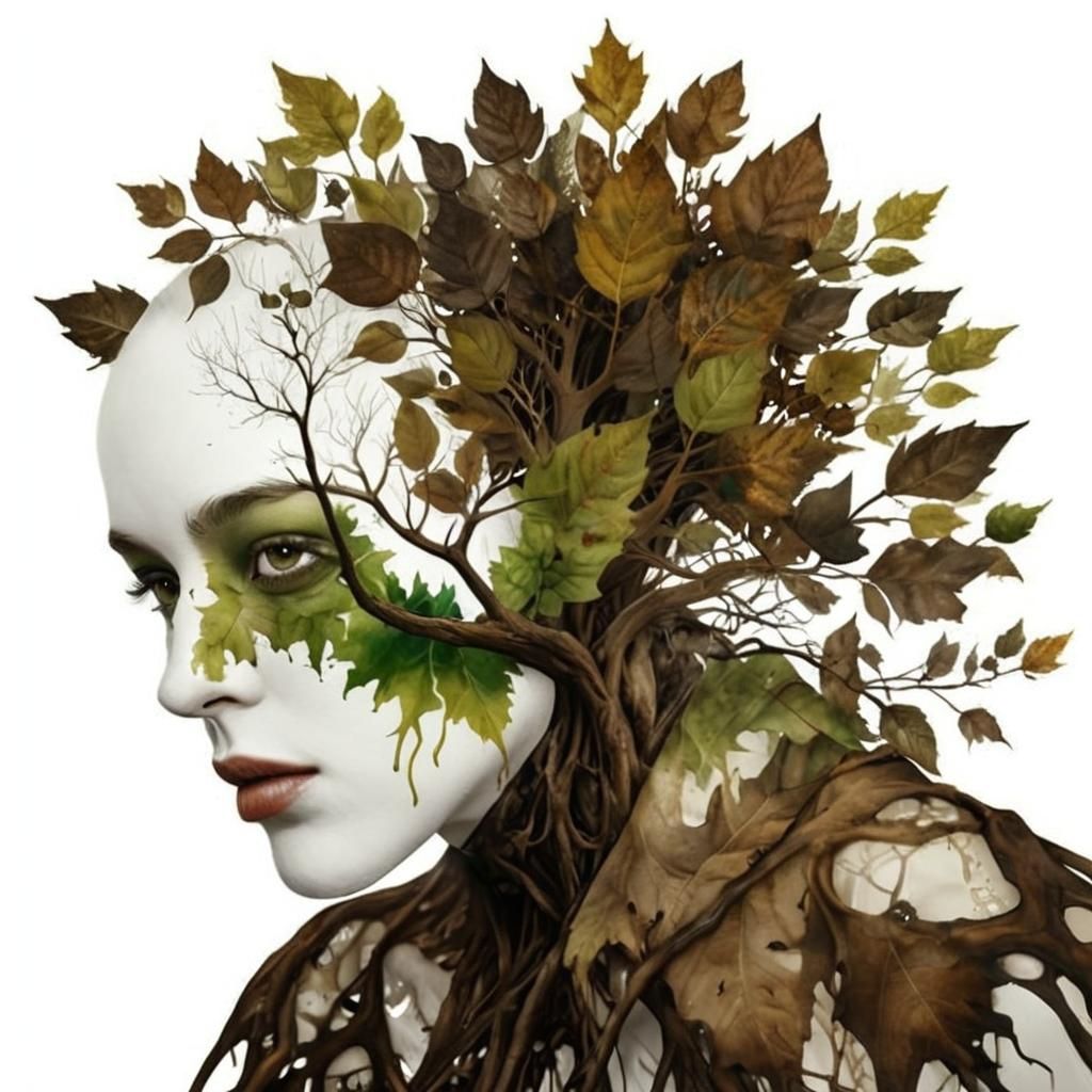 Root Creature Double Exposure: Surreal Watercolor Cityscape