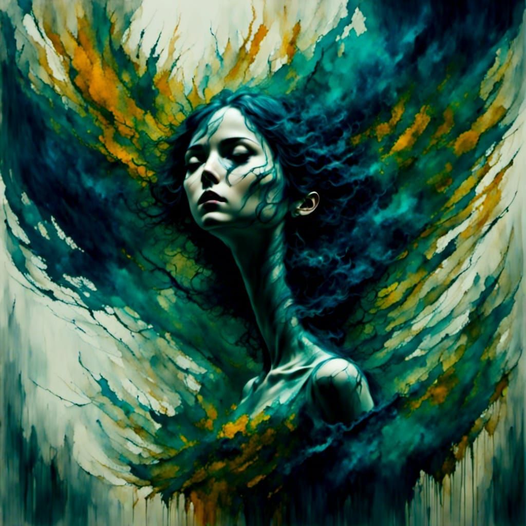 Passionate Dance in Pouring Paint