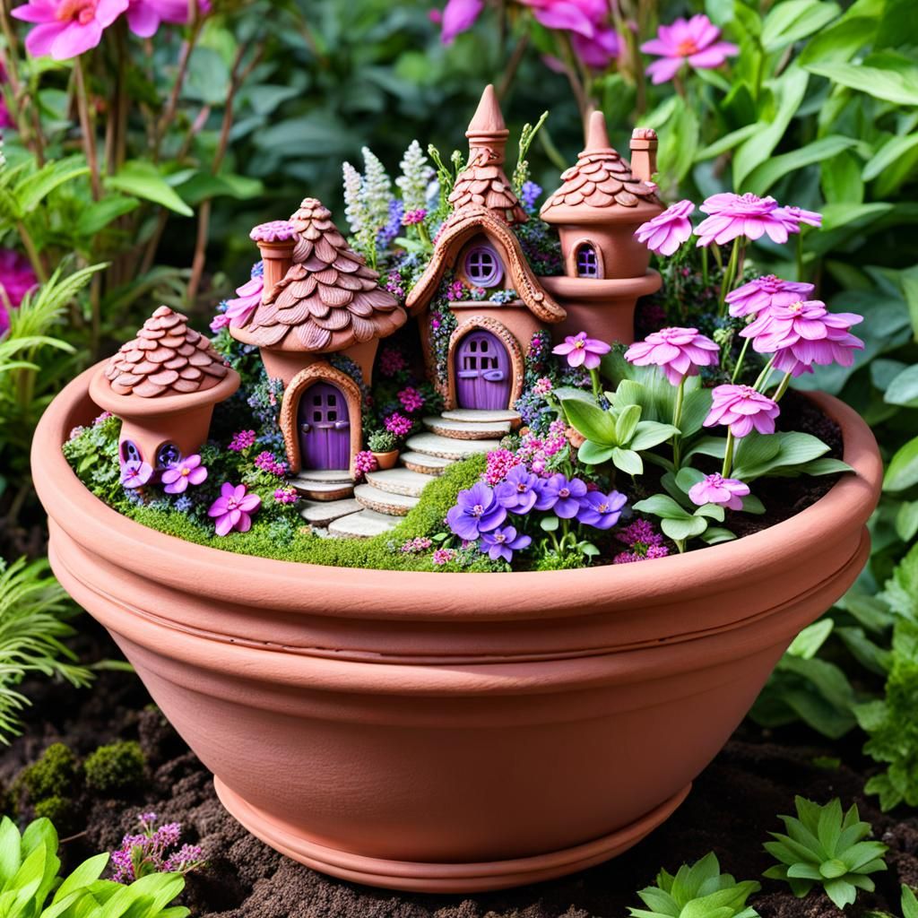 Flower Pot Fairy Village