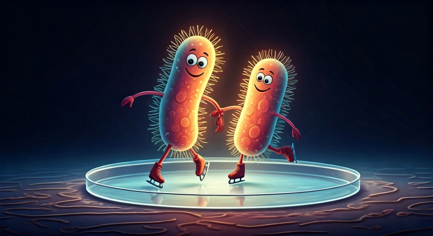 Bioluminescent Bacteria Ice Skating on Agar Plate