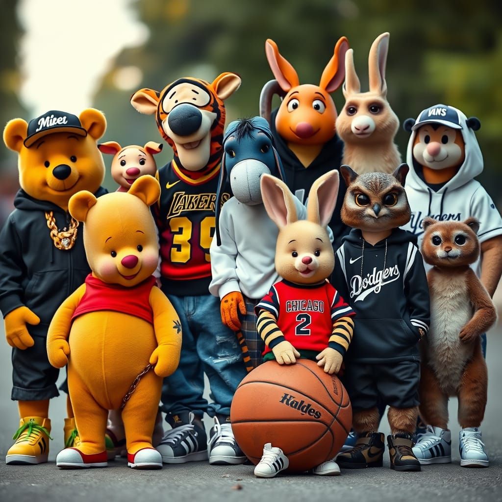 Winnie-the-Pooh and Friends Rock Streetwear in a Photo-Reali...