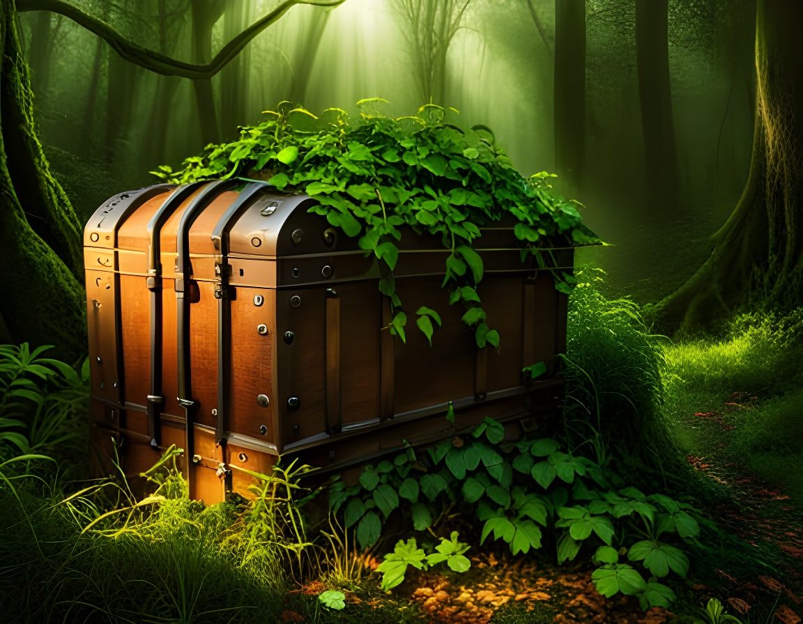 Overgrown Treasure Chest in Fantasy Forest
