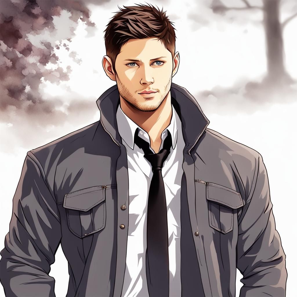 Jensen Ackles in Anime Style Digital Art