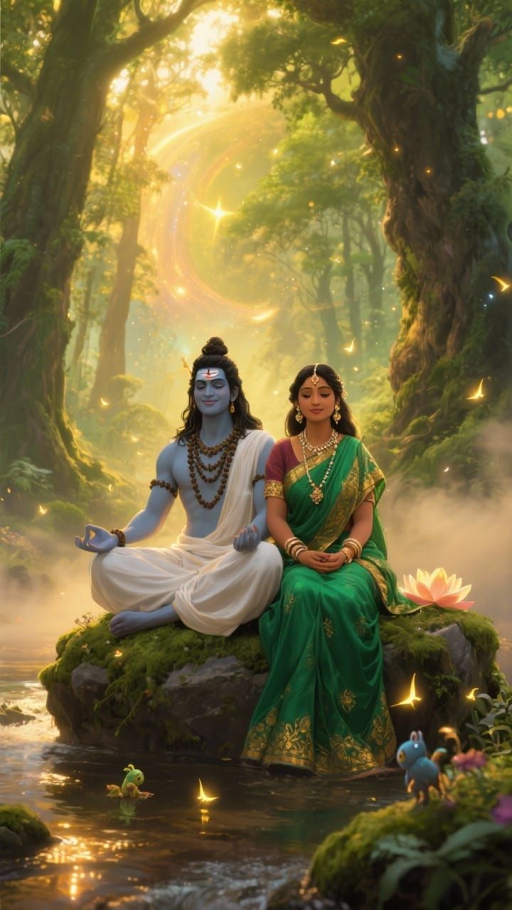 Divine Forest Scene Inspired by Studio Ghibli