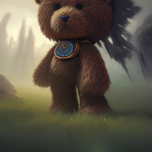 Celtic Plaid Teddy Bear in Detailed Matte Painting
