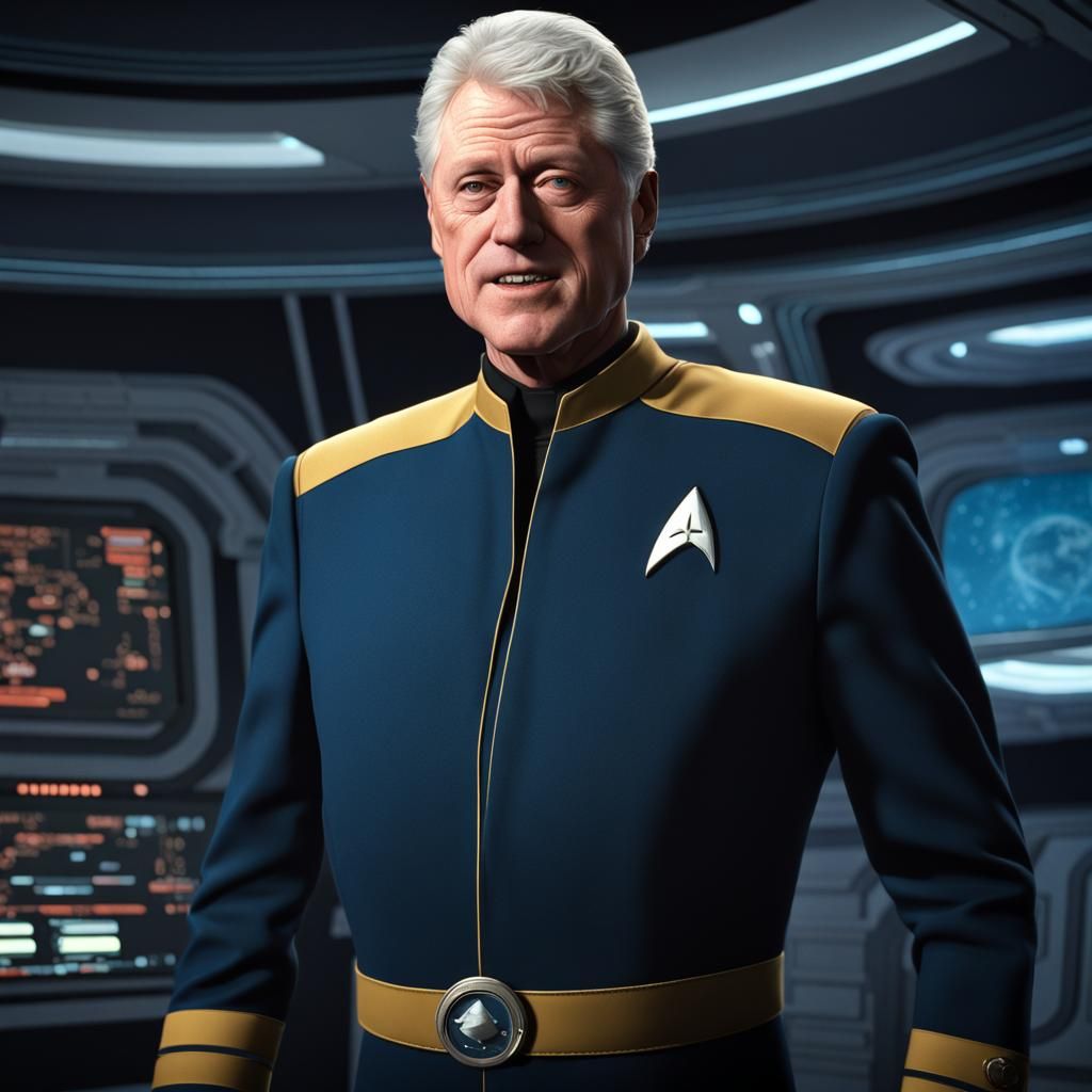Bill Clinton as Starfleet Officer in Star Trek