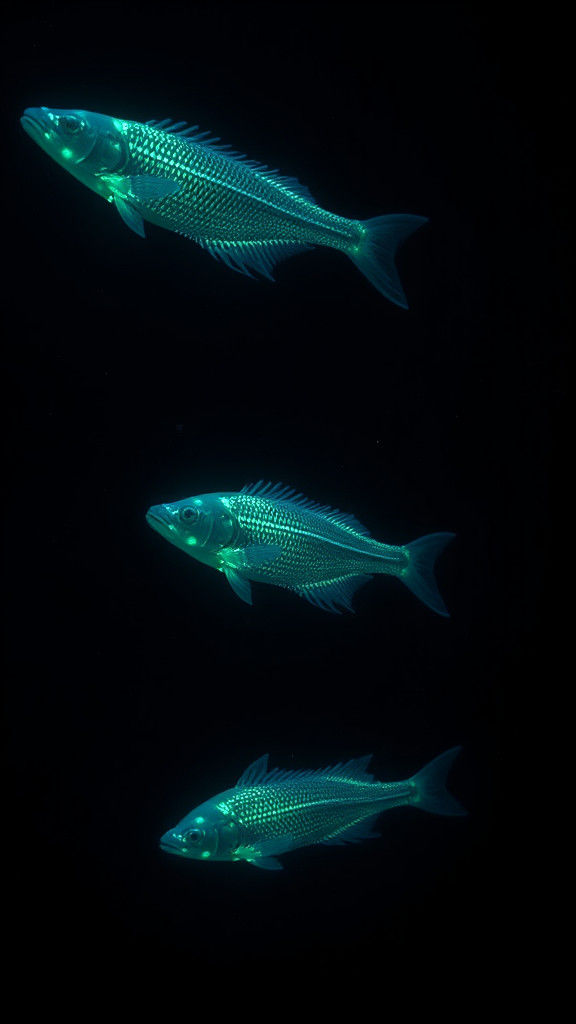 Bioluminescent Creatures in Mariana Trench: A Sci-Fi Vision