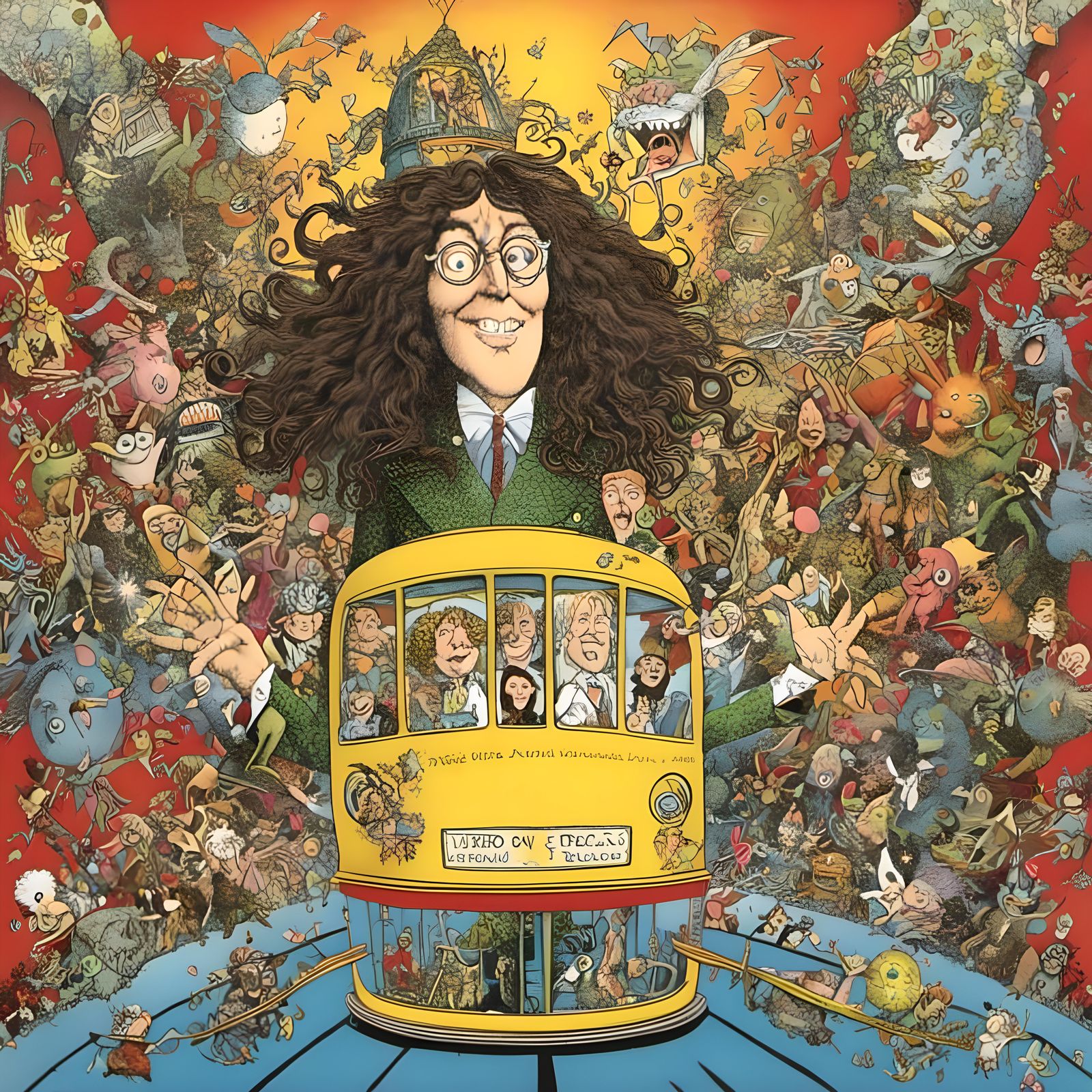 Surreal Caricature: Another Weird Passenger on the Bus