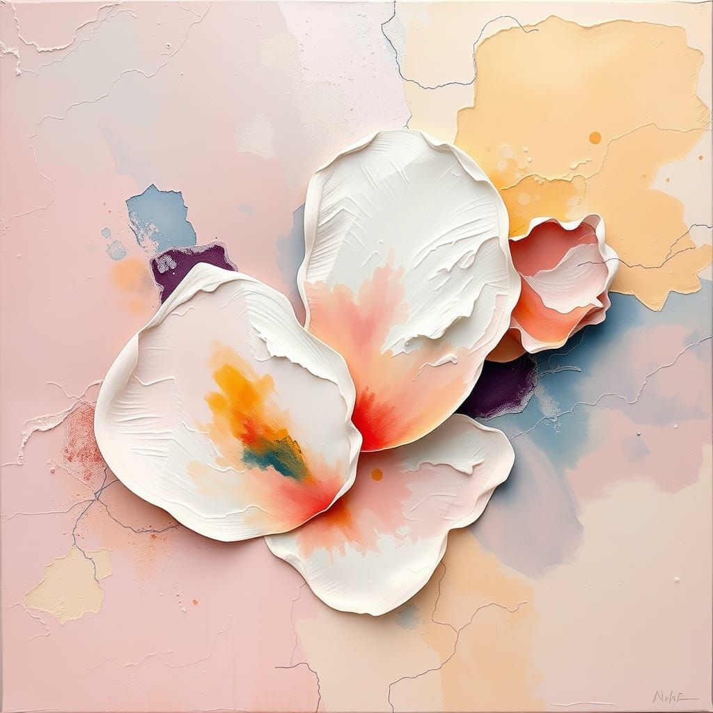 Ethereal Abstract Pastel Impasto Art