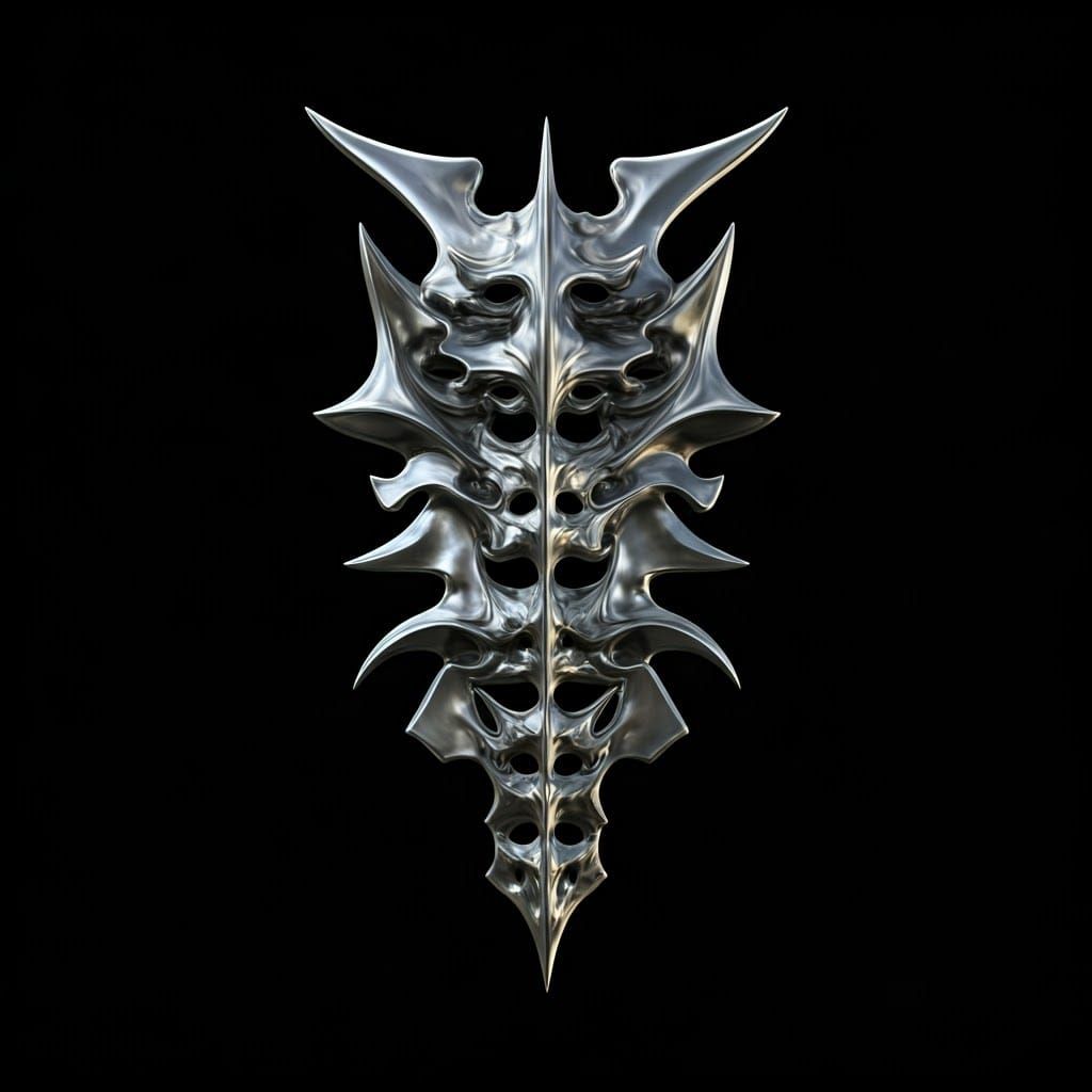 Tribal Chromium God Sculpture in Hyperrealism