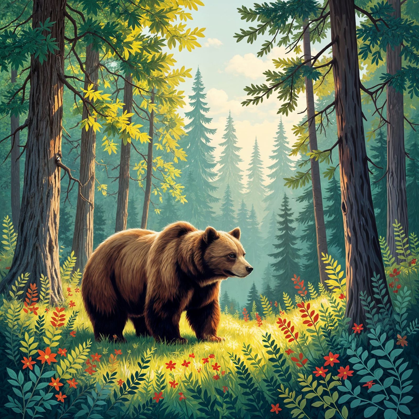 Realistic Image of a Bear