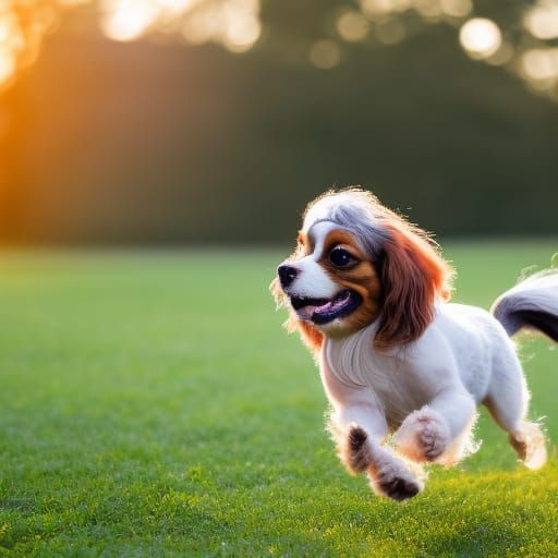 Playful Blenheim Spaniel and Poodle: Professional Photo