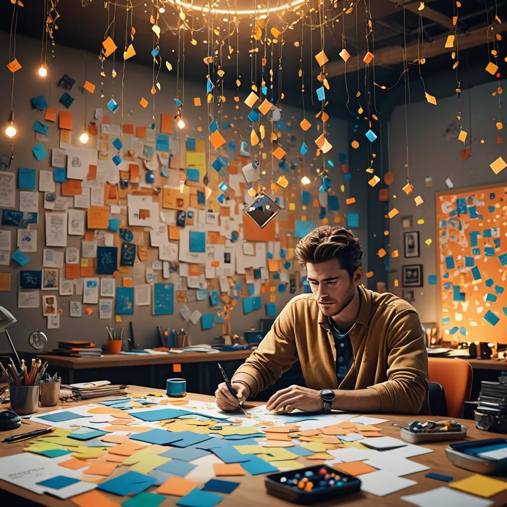 Hyper-Realistic Studio Scene in Vibrant Fantasy Style