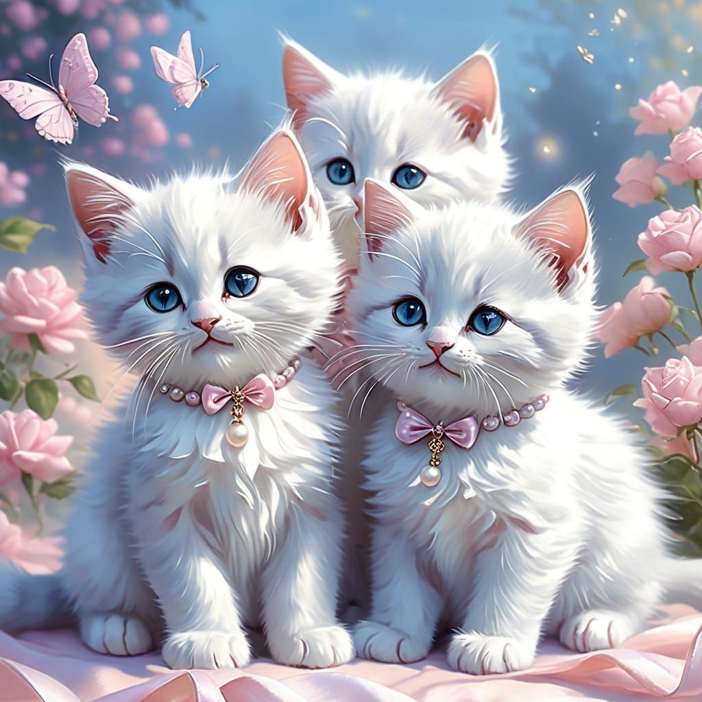 Whimsical Kitten Wonderland in Pastel Hues
