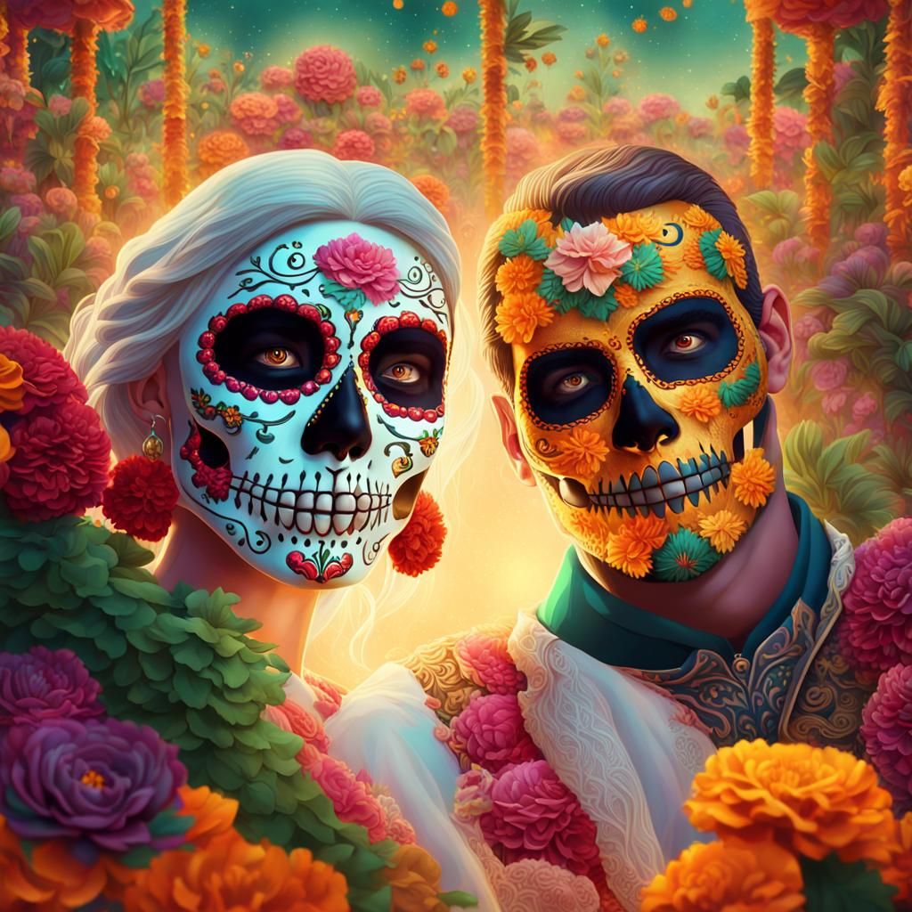 Day of the Dead Wedding in Mystical Garden