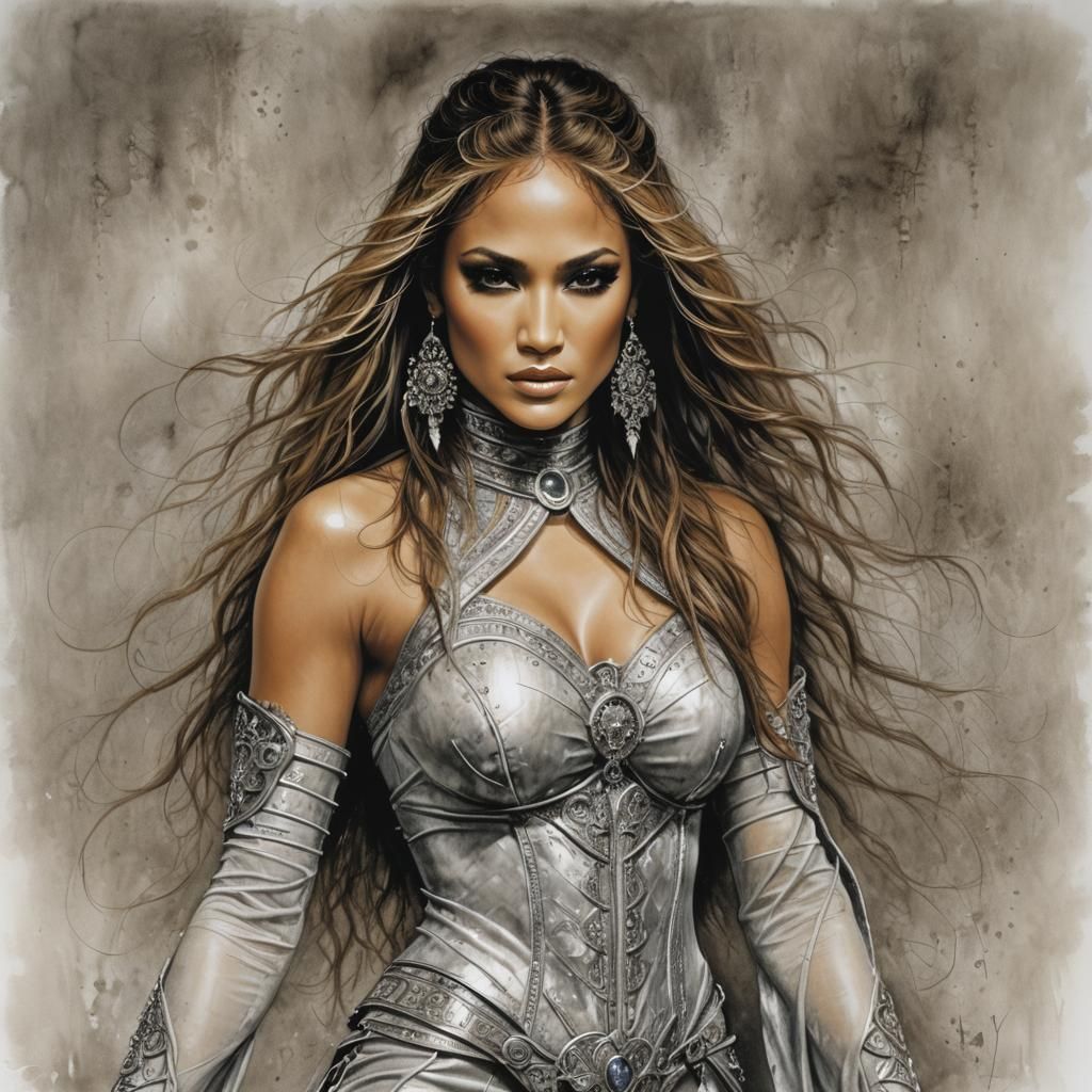 Latina Singer in Luis Royo Fantasy Art Style