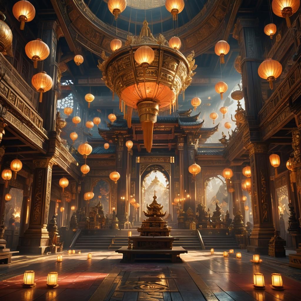 Radiant Yama's Assembly Hall in Golden Light