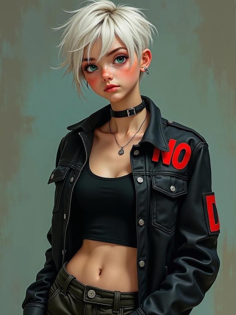 Realistic Tomboy Portrait with Scar