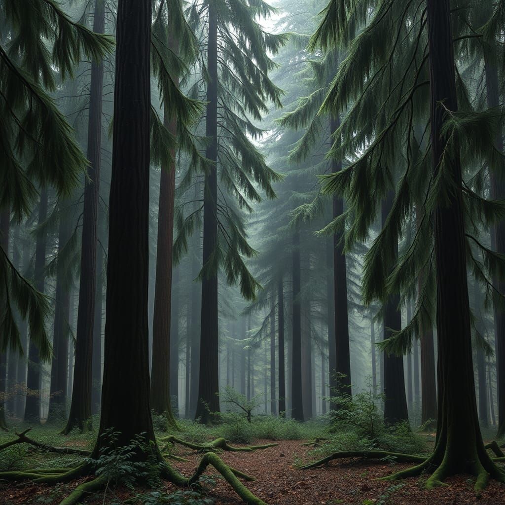Mysterious Enchanted Forest in Hyperrealistic Style