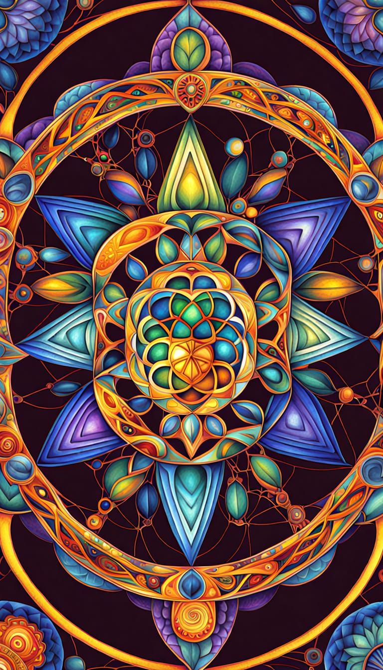 Sacred Geometry Mandalas in Book of Kells Style