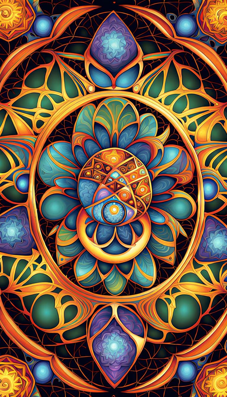 Sacred Geometry Mandalas in Book of Kells Style