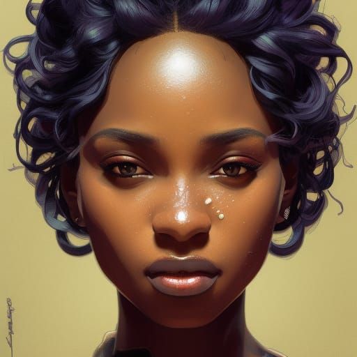 Dynamic Portrait of Black Women in Hyperdetailed Style