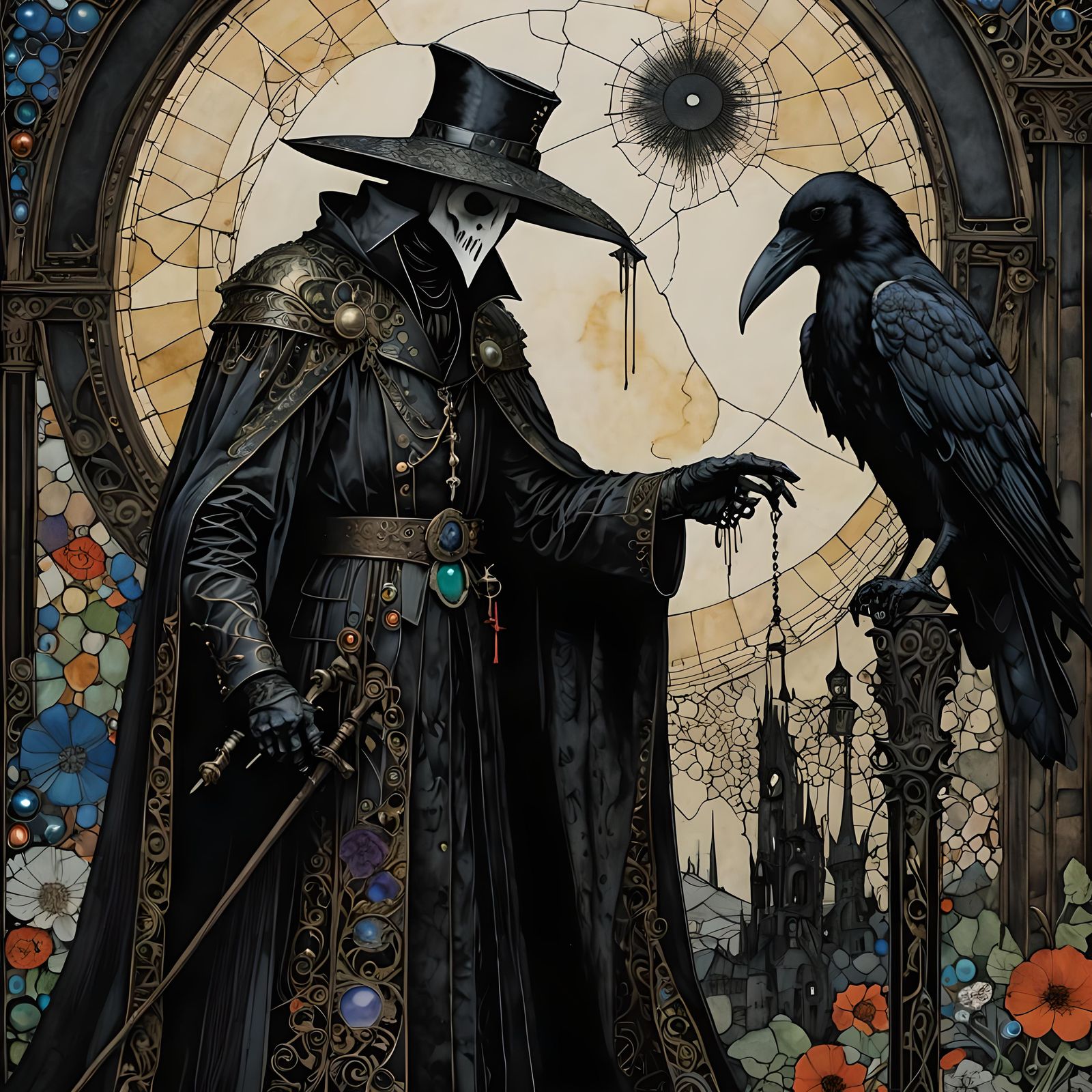 Plague Doctor and Grim Reaper Visit Sufferers