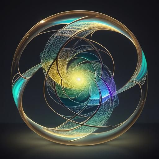 Glowing Helix in Surrealist Style