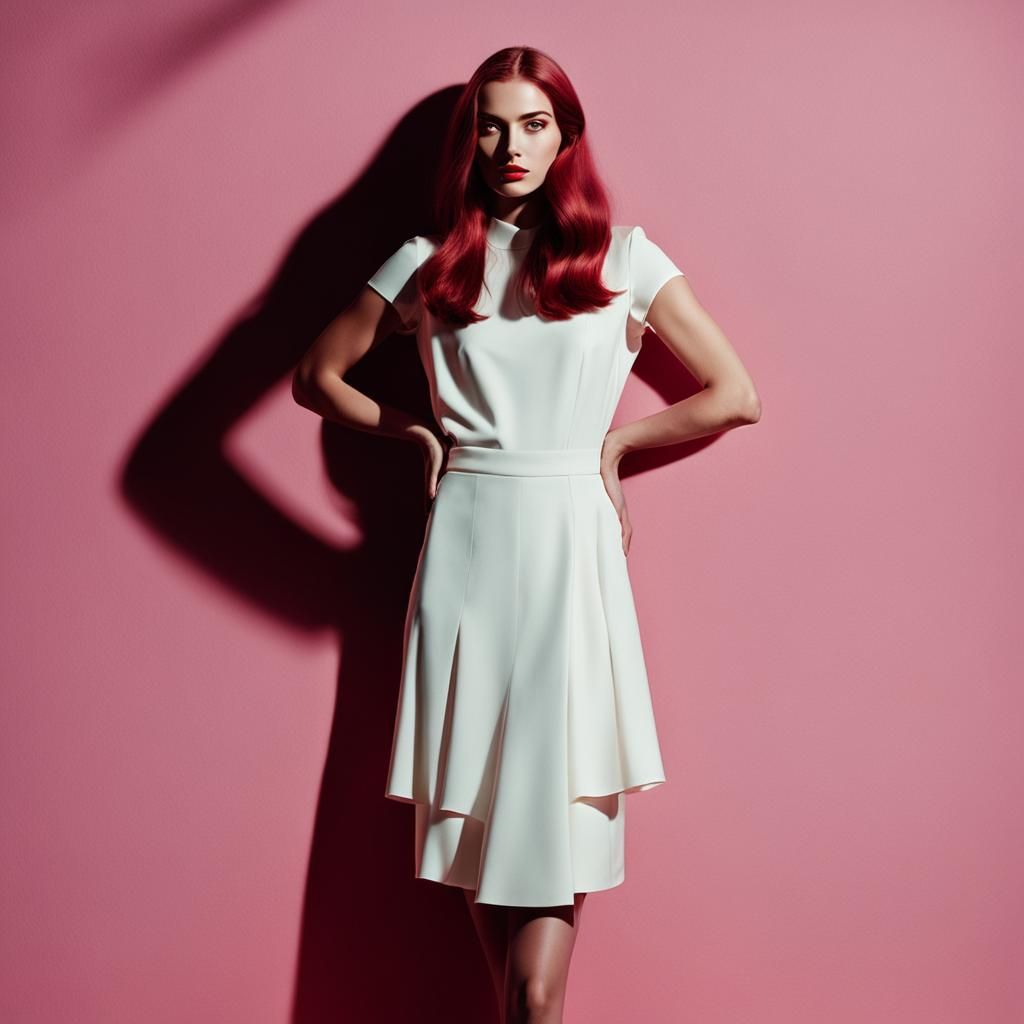 Glamorous Young Woman in New Wave Portrait