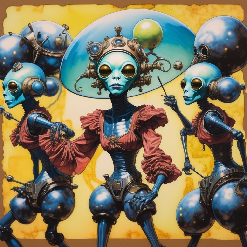 Alien Cancan in Star Wars Cantina, Lautrec Style