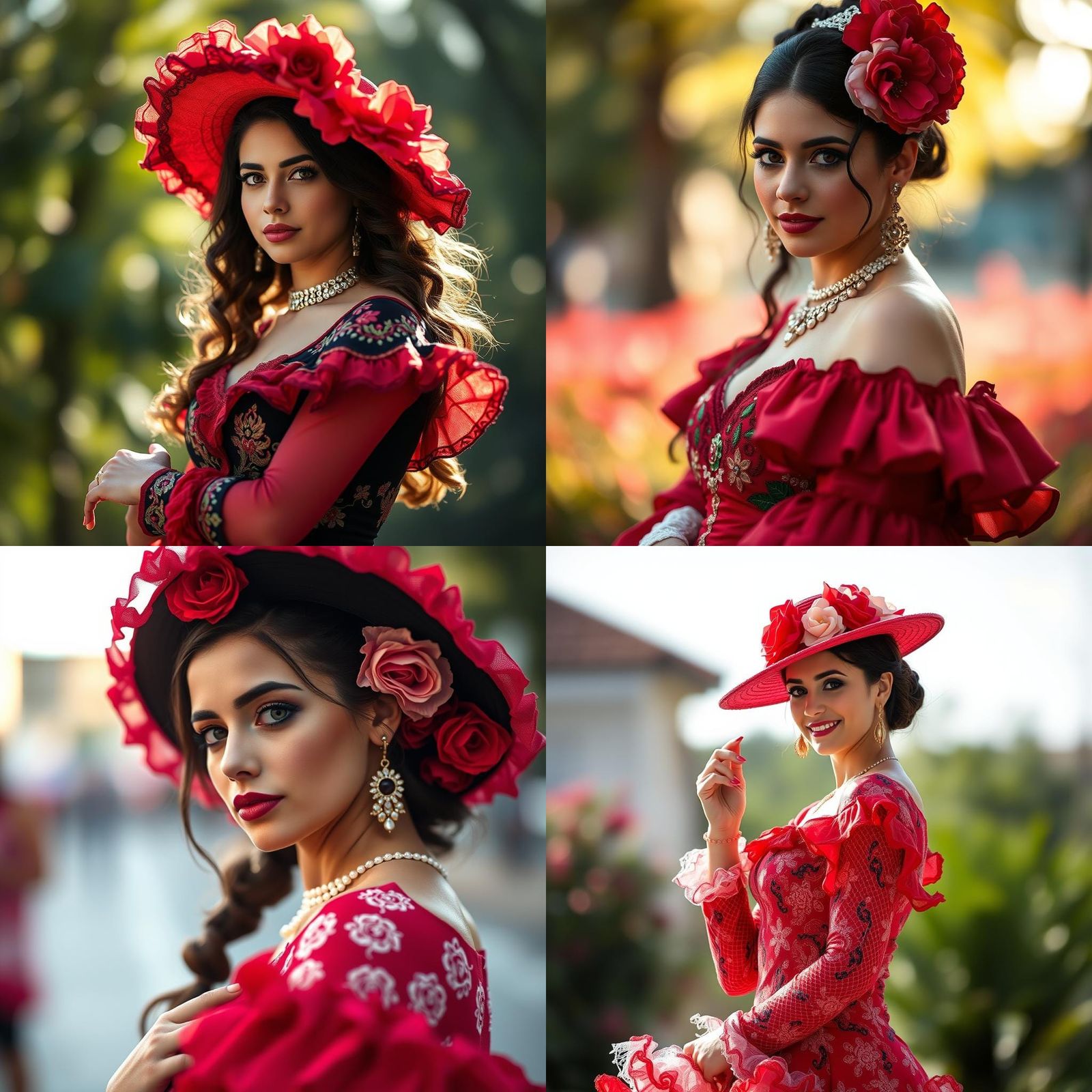 Flamenco Girl Portrait with Bokeh